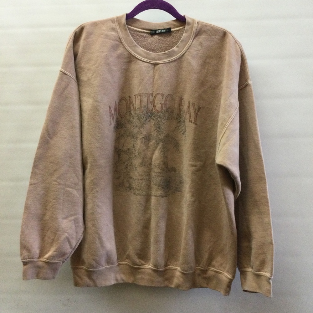 Girl Knows all Montego Bay Sand Sweatshirt L